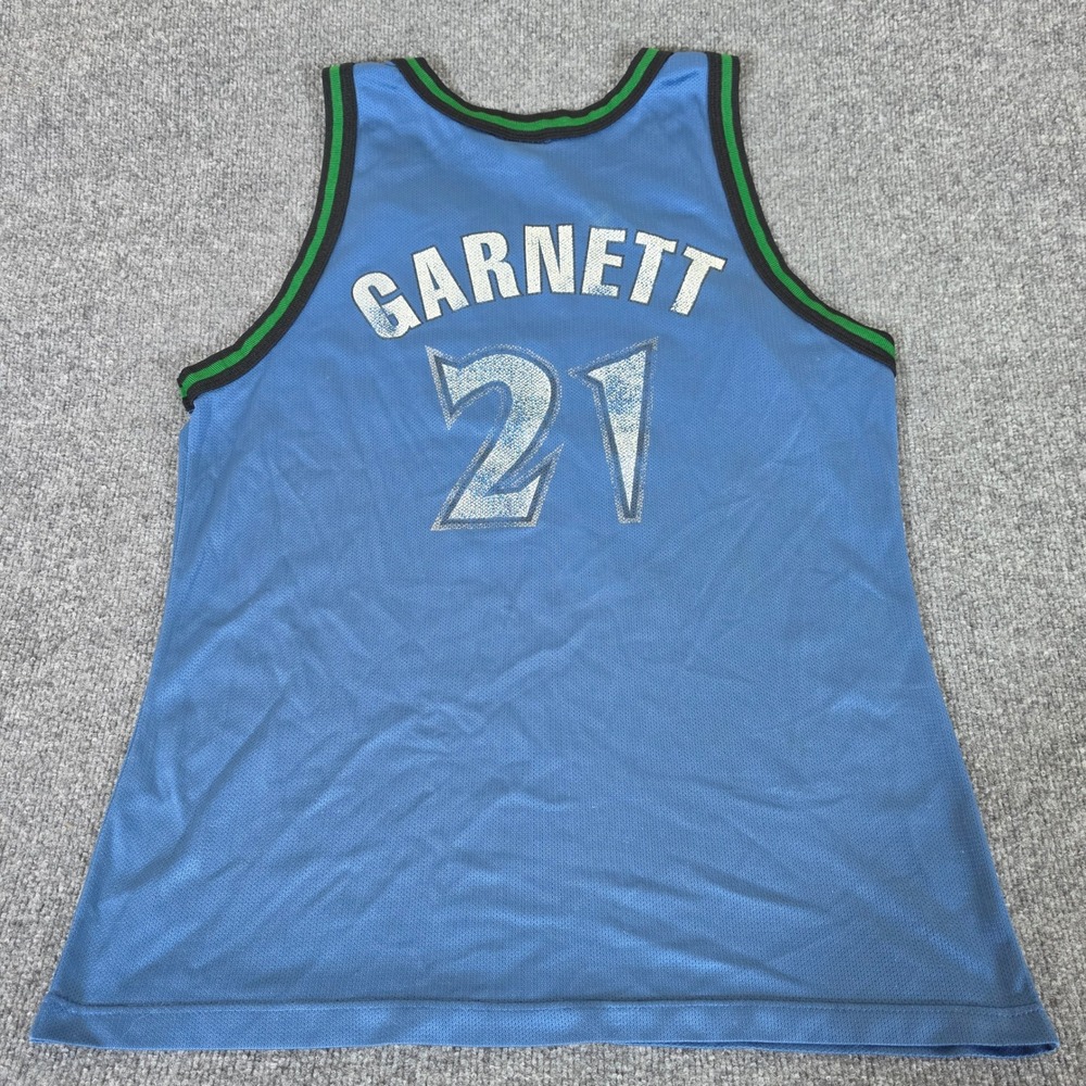 Vintage Champion Kevin Garnett Minnesota Timberwolves Jersey 21 Blue Mens 44 L
